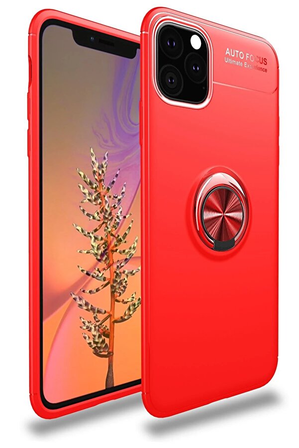 İphone 11 Pro Kılıf Range Yüzüklü Si̇li̇kon - Kırmızı - Dropx5152-7879