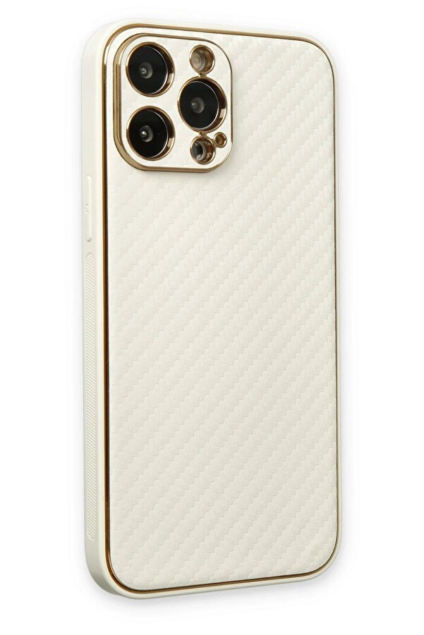 İphone 13 Pro Max Kılıf Coco Karbon Si̇li̇kon - Beyaz - Dropx5883-1127