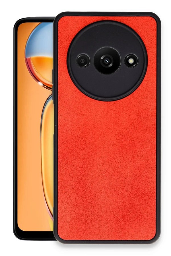 CepteToptan Xiaomi Redmi A3 4G Kılıf Aras Deri Kapak - Kırmızı - DROPX5166-4917