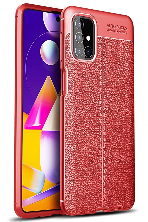 Samsung Galaxy M31S Kılıf Auto Focus Kapak - Kırmızı - Dropx4823-2636