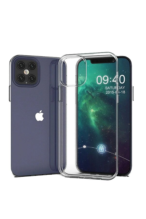 İphone 12 Mi̇ni̇ Kılıf Lüx Şeffaf Si̇li̇kon - Dropx5572-2220