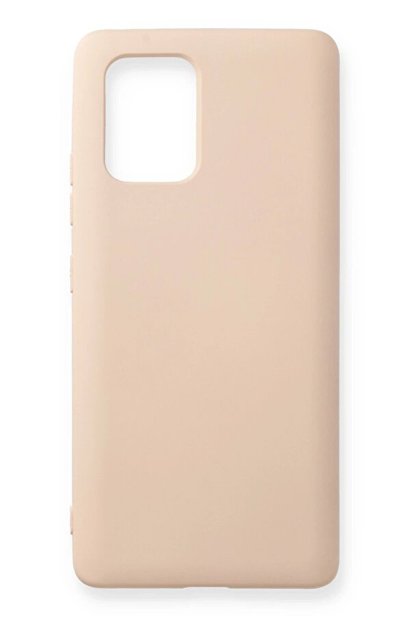 Samsung Galaxy A91 / S10 Li̇te Kılıf Nano İçi̇ Kadi̇fe Si̇li̇kon - Pudra - Dropx7313-6274