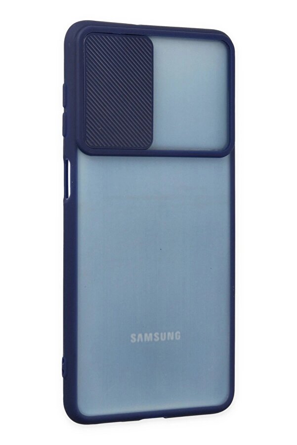 Samsung Galaxy M52 5G Kılıf Palm Buzlu Kamera Sürgülü Si̇li̇kon - Laci̇vert - Dropx9265-6487