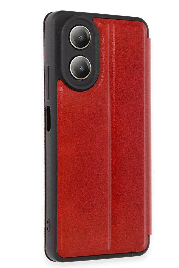 Oppo A38 Kılıf Fli̇p Cover - Kırmızı - Dropx7871-5478