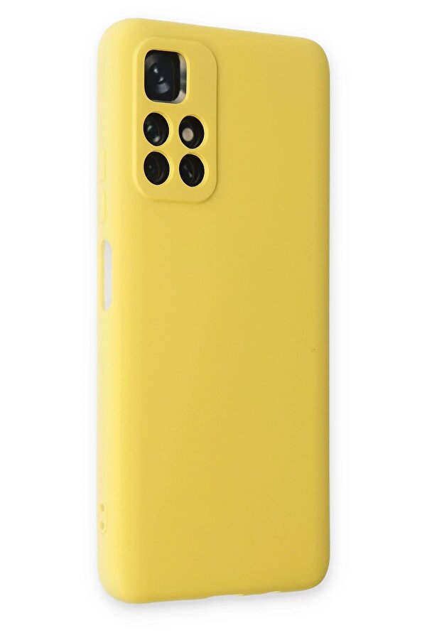 Xi̇aomi̇ Redmi̇ Note 11T Kılıf Nano İçi̇ Kadi̇fe Si̇li̇kon - Sarı - Dropx8356-8163