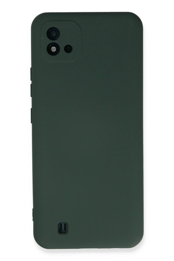 CepteToptan Realme C11 2021 Kılıf Nano içi Kadife Silikon - Koyu Yeşil - DROPX5702-8555