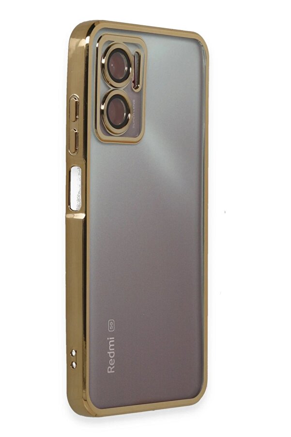 Xi̇aomi̇ Redmi̇ Note 11E Kılıf Lensli̇ Si̇li̇kon - Gold - Dropx2590-6421