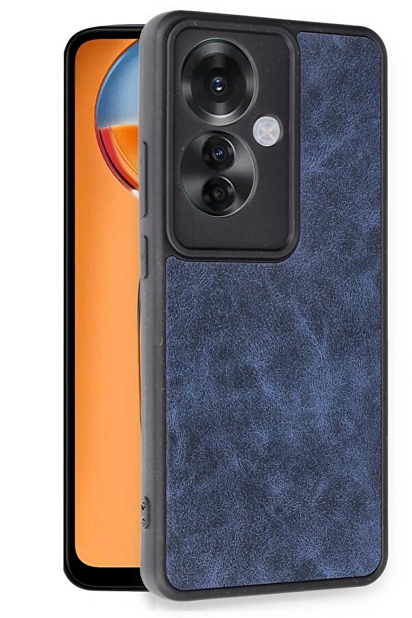 Oppo Reno 11F Kılıf Aras Deri̇ Kapak - Laci̇vert - Dropx3242-7379