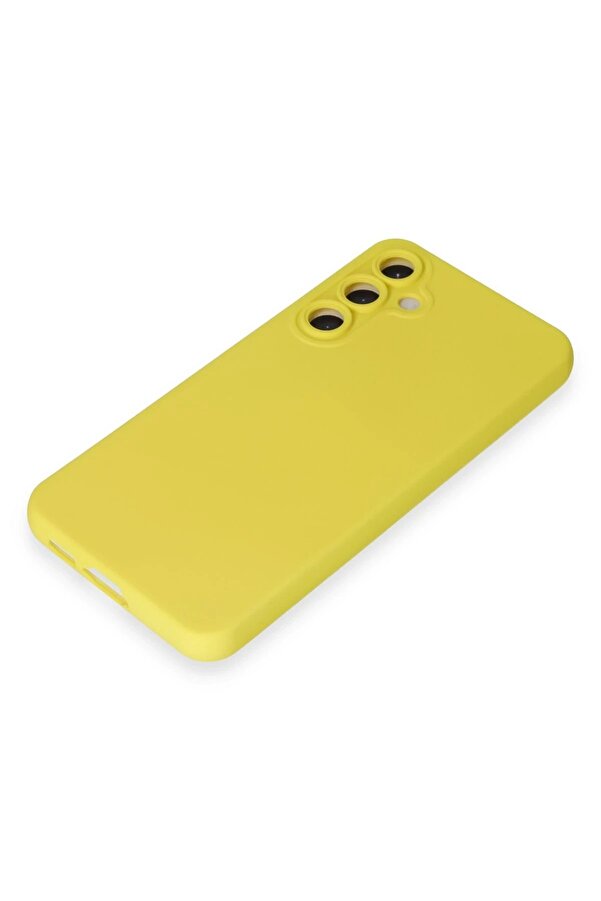 Samsung Galaxy S24 Kılıf Nano İçi̇ Kadi̇fe Si̇li̇kon - Sarı - Dropx7764-9749