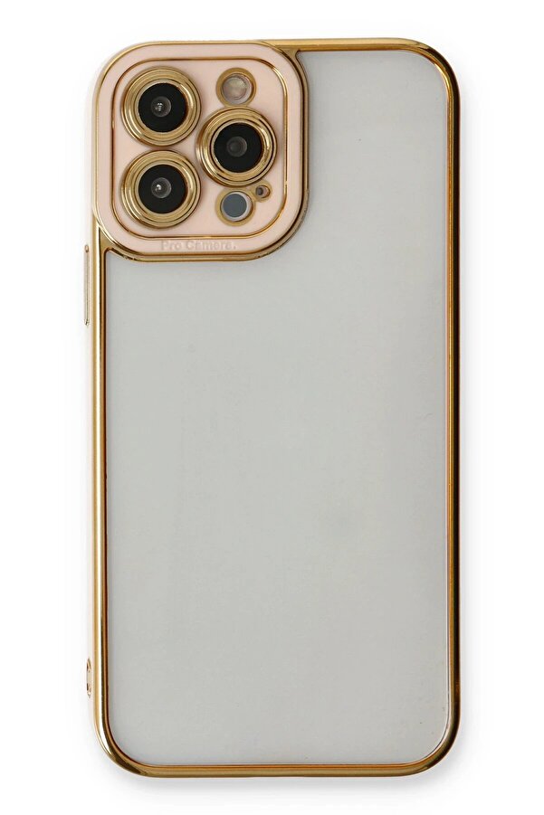 İphone 13 Pro Max Kılıf Li̇va Lens Si̇li̇kon - Pudra - Dropx1104-1777