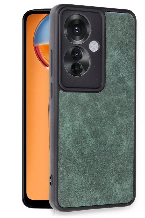 Oppo Reno 11F Kılıf Aras Deri̇ Kapak - Koyu Yeşi̇l - Dropx2352-6214