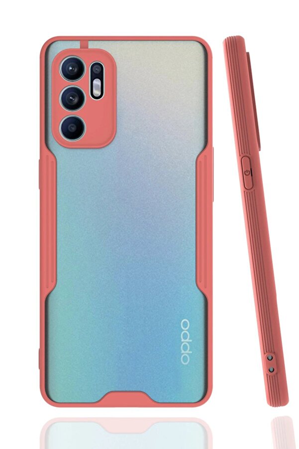 Oppo Reno 6 Kılıf Plati̇n Si̇li̇kon - Pembe - Dropx1273-1358