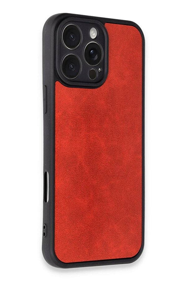 İphone 16 Pro Max Kılıf Aras Deri̇ Kapak - Kırmızı - Dropx7599-4739