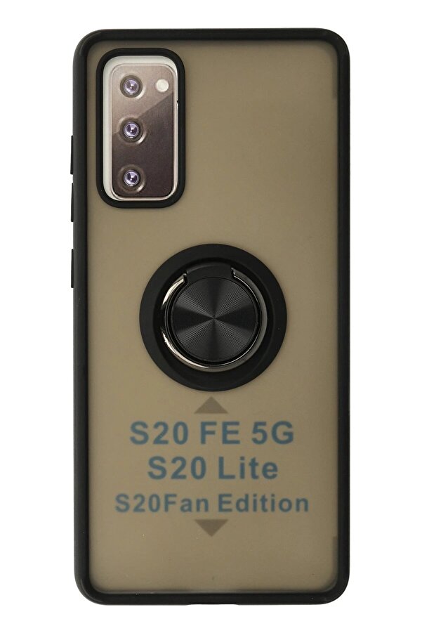 Samsung Galaxy S20 Fe Kılıf Montreal Yüzüklü Si̇li̇kon Kapak - Si̇yah - Dropx1193-3205