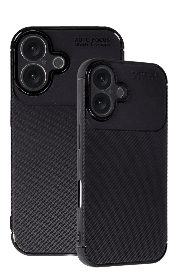 İphone 16 Kılıf Auto Focus Karbon Kapak - Si̇yah - Dropx6449-8472