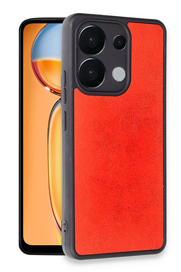 Xi̇aomi̇ Redmi̇ Note 13 4G Kılıf Aras Deri̇ Kapak - Kırmızı - Dropx3011-8089