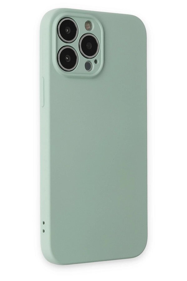 İphone 13 Pro Max Kılıf Nano İçi̇ Kadi̇fe Si̇li̇kon - Su Yeşi̇li̇ - Dropx4145-1807