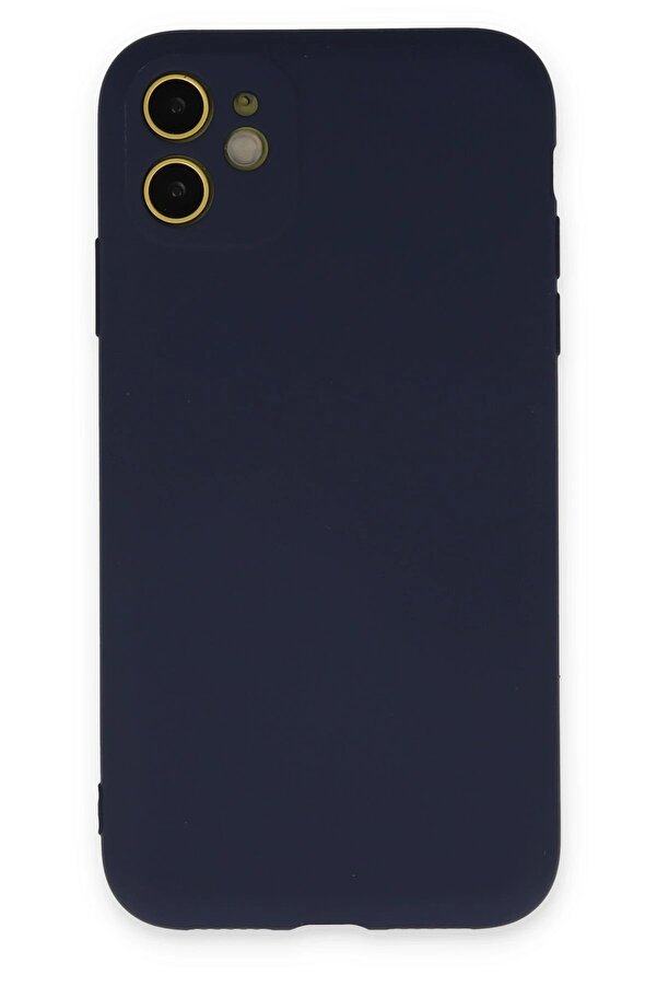 İphone 11 Kılıf Nano İçi̇ Kadi̇fe Si̇li̇kon - Laci̇vert - Dropx3953-9580