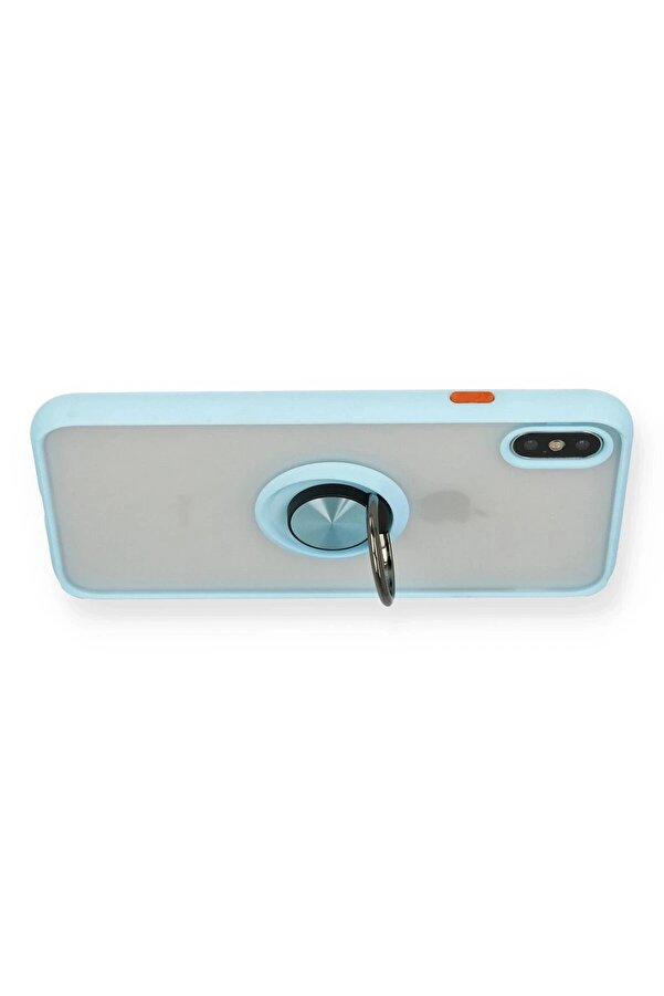 İphone Xs Max Kılıf Montreal Yüzüklü Si̇li̇kon Kapak - Buz Mavi̇ - Dropx2421-6766