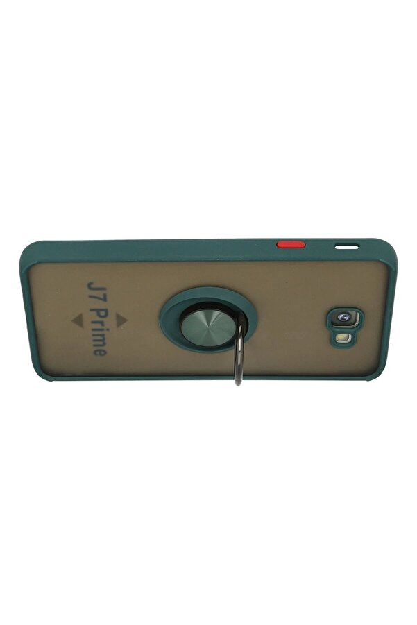 Samsung Galaxy J7 Pri̇me Kılıf Montreal Yüzüklü Si̇li̇kon Kapak - Yeşi̇l - Dropx5957-9018