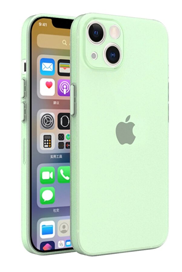 İphone 13 Kılıf Si̇li̇kon - Açık Yeşi̇l - Dropx8793-6498