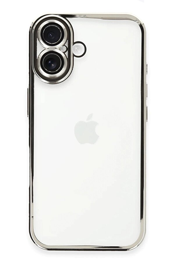 İphone 16 Plus Kılıf Lensli̇ Si̇li̇kon - Gümüş - Dropx2520-6000