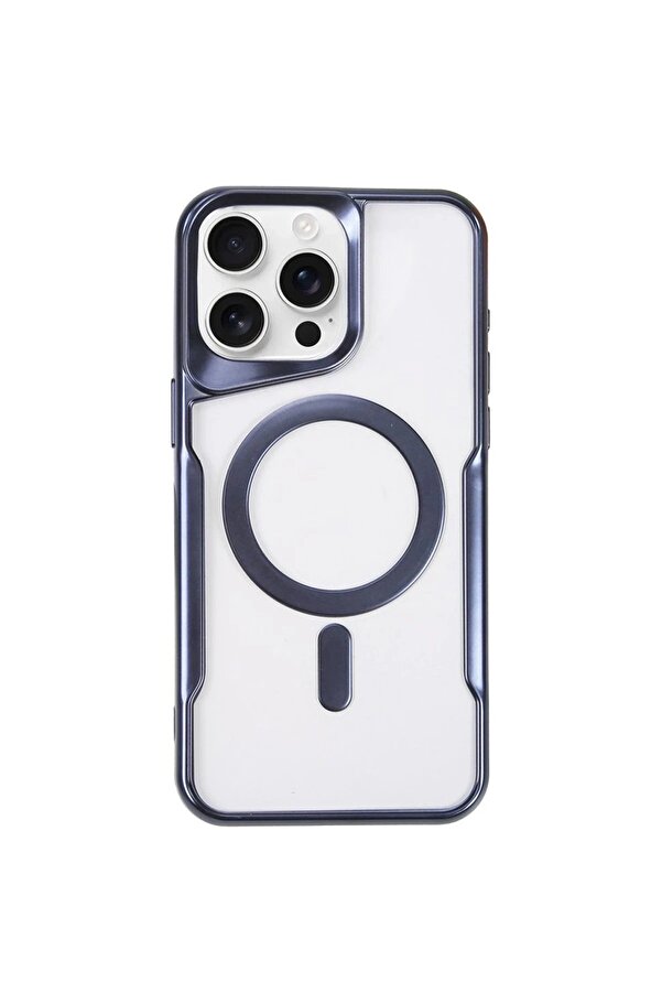 CepteToptan iPhone 15 Pro Max Kılıf Boyi Magsafe Silikon Kapak - Lacivert - DROPX6768-6708