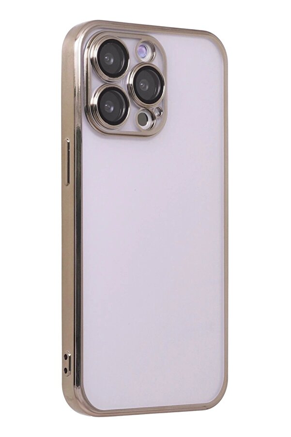İphone 13 Pro Max Kılıf Lensli̇ Si̇li̇kon - Gold - Dropx4344-4418