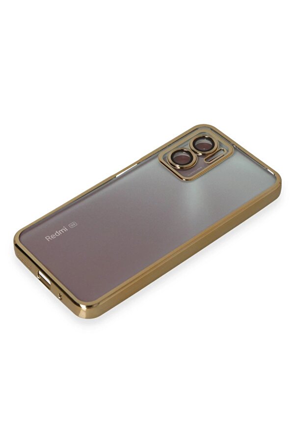 Xi̇aomi̇ Redmi̇ Note 11E Kılıf Lensli̇ Si̇li̇kon - Gold - Dropx2590-6421