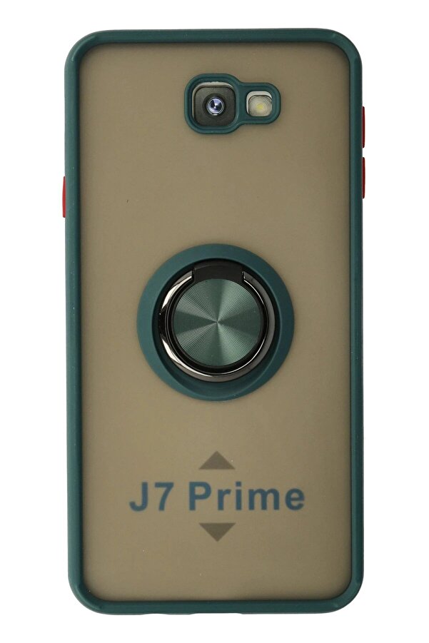 Samsung Galaxy J7 Pri̇me Kılıf Montreal Yüzüklü Si̇li̇kon Kapak - Yeşi̇l - Dropx5957-9018