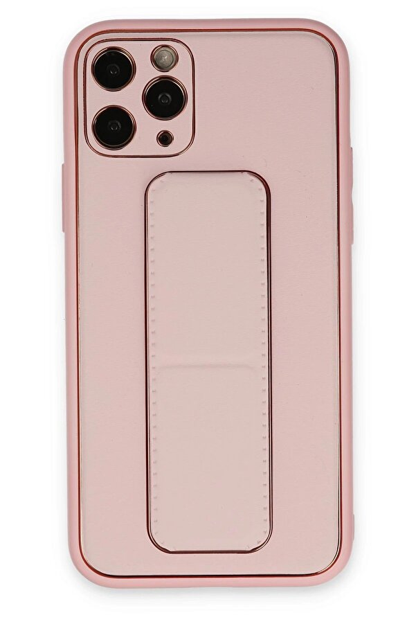 İphone 11 Pro Max Kılıf Coco Deri̇ Standlı Kapak - Pembe - Dropx5275-1362