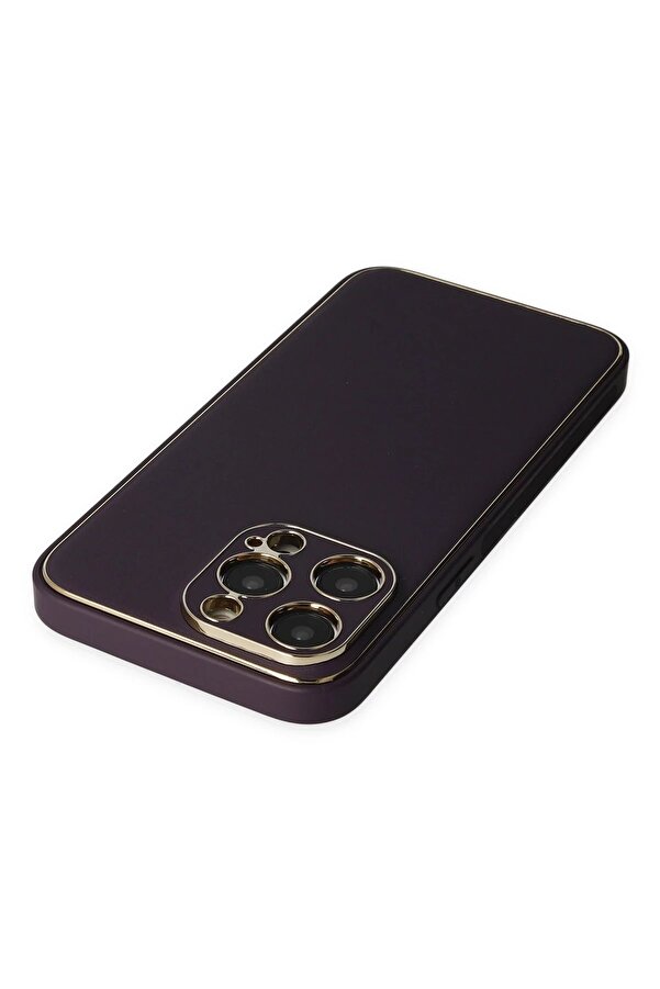 İphone 13 Pro Kılıf Coco Deri̇ Si̇li̇kon Kapak - Deri̇n Mor - Dropx1462-9305