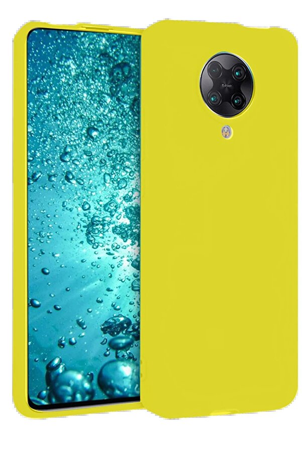 Xi̇aomi̇ Redmi̇ K30 Pro Kılıf Nano İçi̇ Kadi̇fe Si̇li̇kon - Sarı - Dropx4101-3495