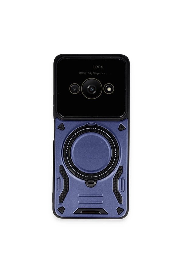CepteToptan Xiaomi Poco C61 Kılıf Joy Lens Standlı Kapak - Lacivert - DROPX7166-8113