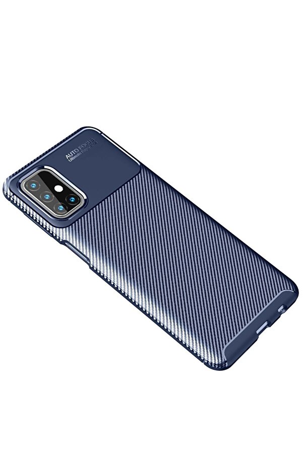 Samsung Galaxy M31S Kılıf Auto Focus Karbon Kapak - Laci̇vert - Dropx4818-6050