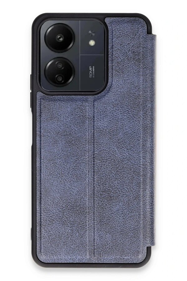 Xi̇aomi̇ Redmi̇ 13C Kılıf Fli̇p Cover - Laci̇vert - Aa7170-4330