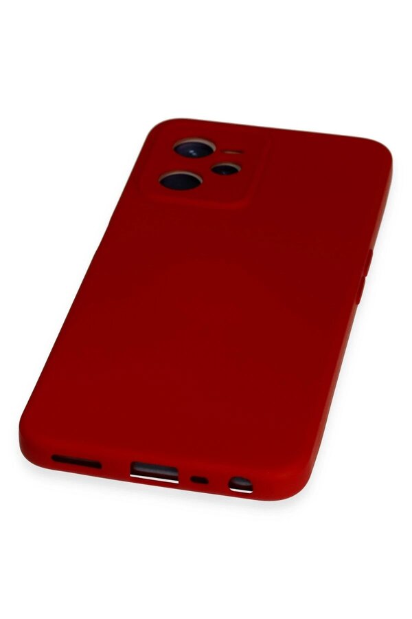 Realme C35 Kılıf Nano İçi̇ Kadi̇fe Si̇li̇kon - Kırmızı - Dropx5514-8482