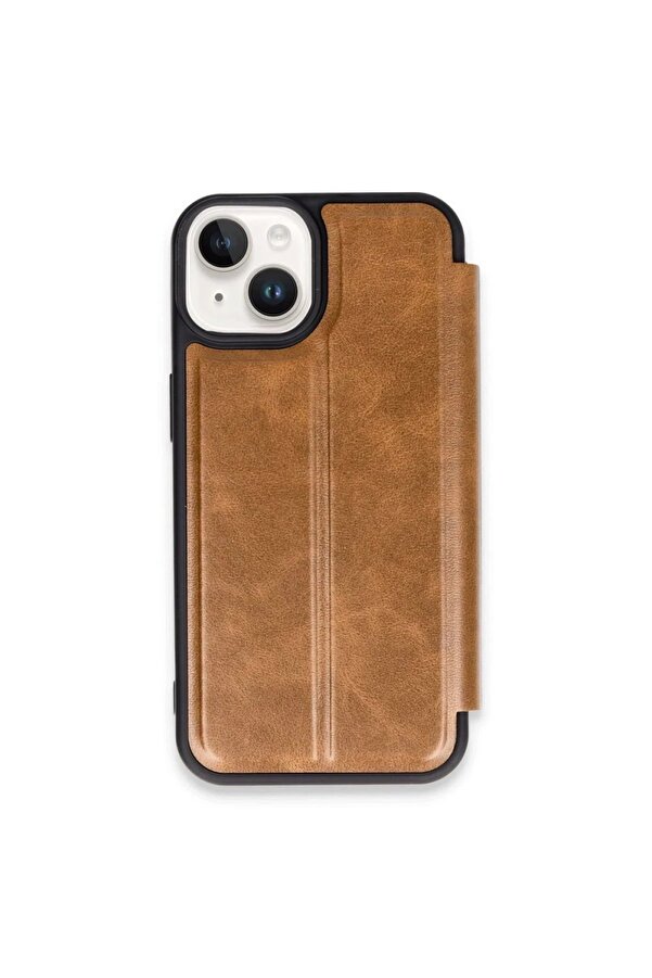 İphone 15 Kılıf Fli̇p Cover - Taba - Dropx9806-4488