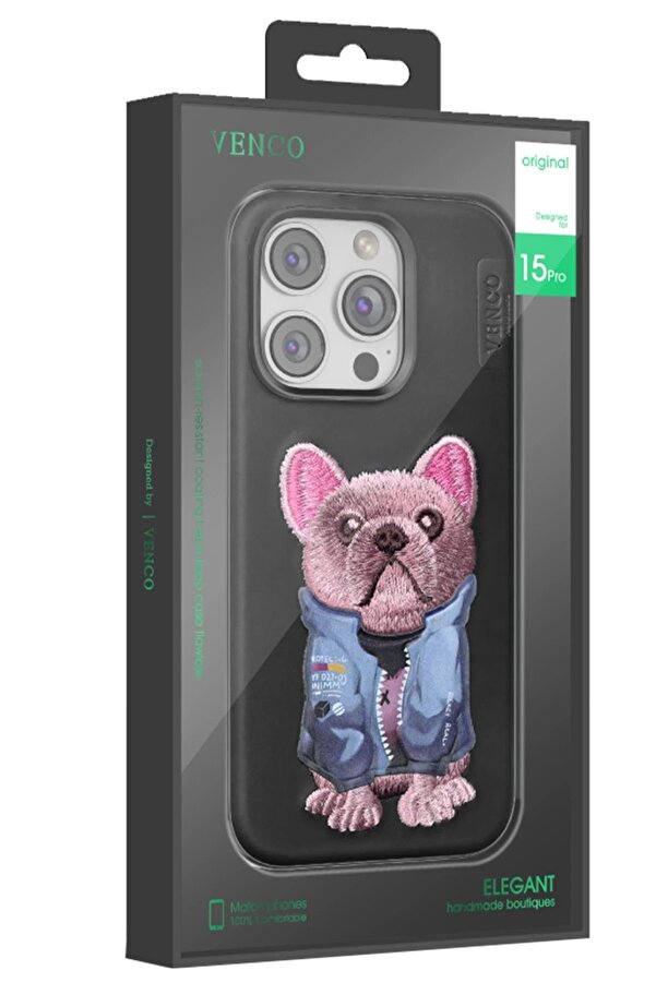 İphone 16 Pro Cute Desenli̇ Kapak - Koyu Kahve - Dropx7743-6132