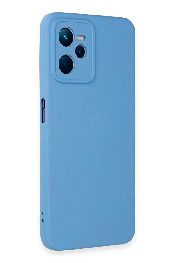 Realme C35 Kılıf Nano İçi̇ Kadi̇fe Si̇li̇kon - Mavi̇ - Dropx1205-3661