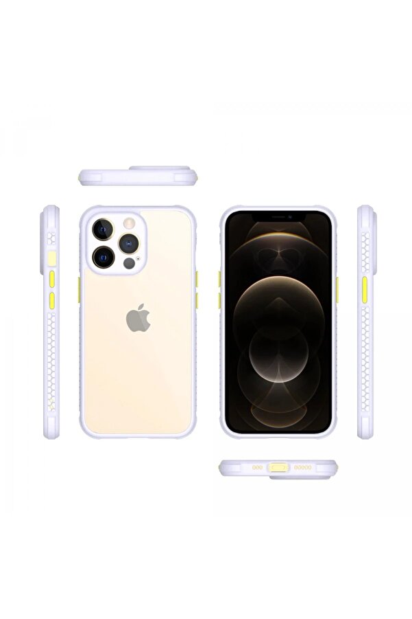 İphone 13 Pro Kılıf Mi̇ami̇ Şeffaf Si̇li̇kon - Li̇la - Dropx8811-7217