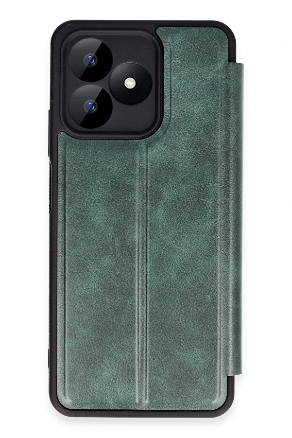 Realme Note 50 4G Kılıf Fli̇p Cover - Koyu Yeşi̇l - Dropx9631-3451