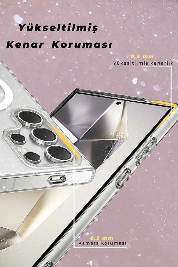 Samsung Galaxy S24 Ultra Kılıf Glow Magsafe Kapak - Si̇yah - Dropx4844-2582