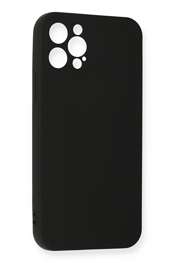 İphone 12 Pro Max Kılıf Nano İçi̇ Kadi̇fe Si̇li̇kon - Si̇yah - Dropx8833-5188