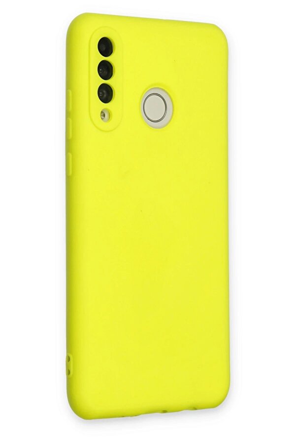 Huawei̇ P30 Li̇te Kılıf Nano İçi̇ Kadi̇fe Si̇li̇kon - Sarı - Dropx3797-3628