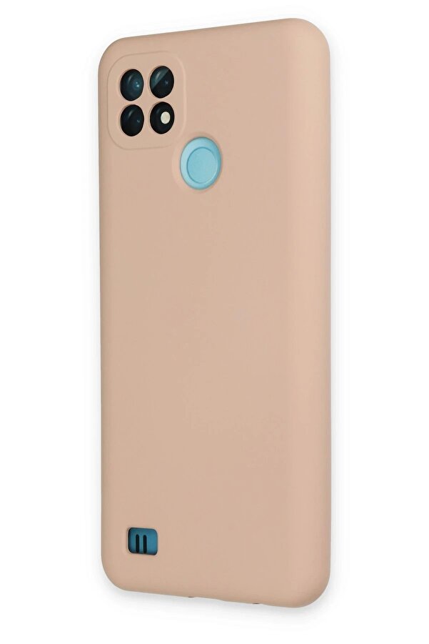 Realme C21 Kılıf Nano İçi̇ Kadi̇fe Si̇li̇kon - Pudra - Dropx7410-5423