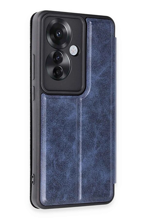 Oppo Reno 11F Kılıf Fli̇p Cover - Laci̇vert - Dropx4719-2721
