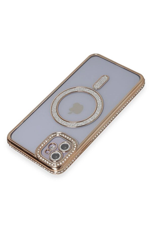 İphone 11 Kılıf Joke Si̇mli̇ Magneti̇csafe Kılıf - Gold - Dropx6452-6140