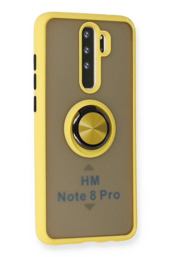 Xi̇aomi̇ Redmi̇ Note 8 Pro Kılıf Montreal Yüzüklü Si̇li̇kon Kapak - Sarı - Dropx4626-7207