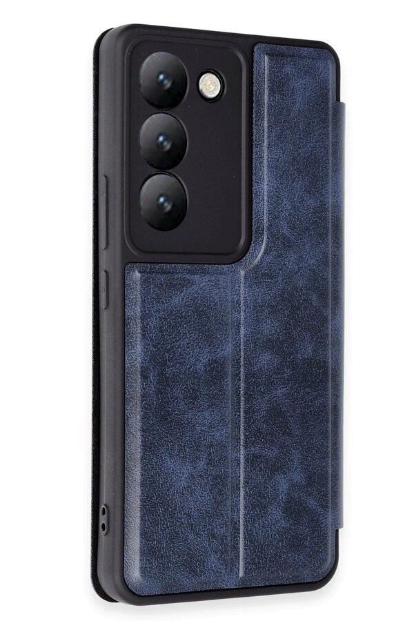 Vi̇vo V30 Li̇te 4G Kılıf Fli̇p Cover - Laci̇vert - Dropx8325-1300